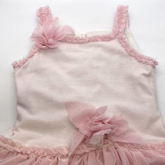 Isabella Chloe Dress Sleeveless White w/ Pink Layered Tule attached Skirt 24 M - Picture 14 of 16